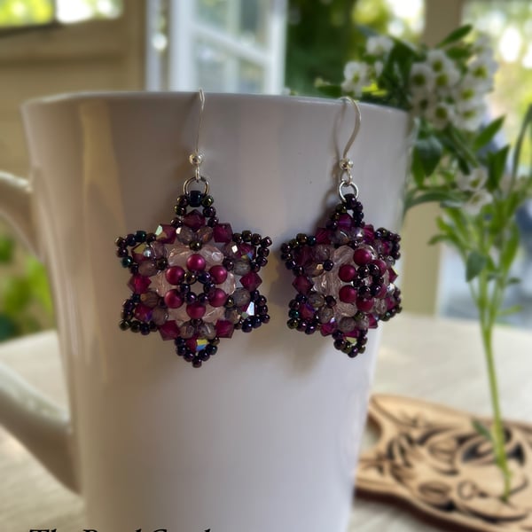 Big star flower earrings 