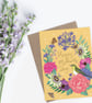 Yellow Floral Mother's Day Card A5 sized, featuring a bird illustration - Image 2