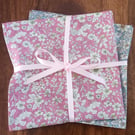 Pair Of Ladies Ditsy Daisy Handkerchiefs, Pastel Pink And Blue. Free Delivery.