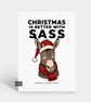 Funny Christmas Card - With Sass Donkey
