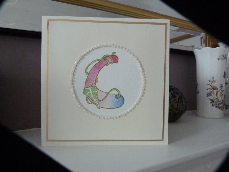 Elegant Initial Birthday Card