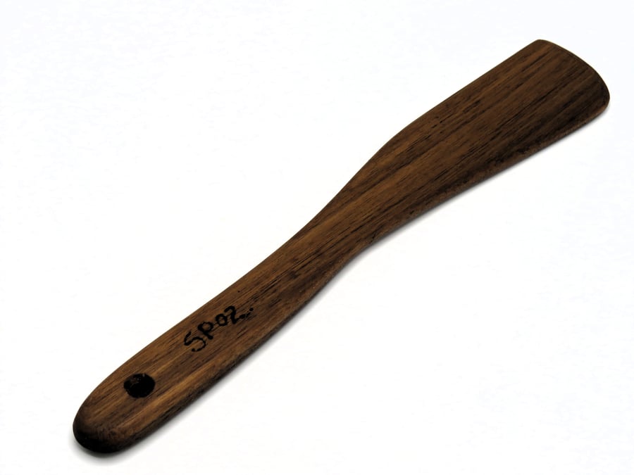 Handcrafted kitchen spatula in Black Walnut. SKU-SP02