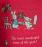 Christmas gift bag: Peter Rabbit on red - Image 3