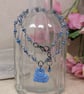 Blue ceramic heart pendant with jasper and wirework chain - Image 1
