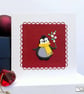 Festive Penguin and Mistletoe Christmas Card by Lily Lily Handmade 
