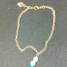 Handmade Gold plated bracelet with beads.