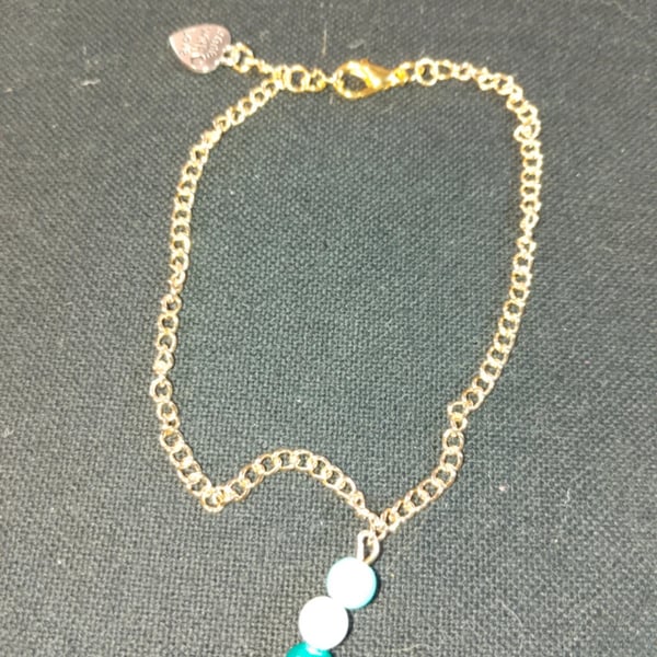 Handmade Gold plated bracelet with beads.