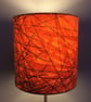 Orange with Green Brown Lines Swedish 50s Mid Century Vintage fabric Lampshade - Image 2