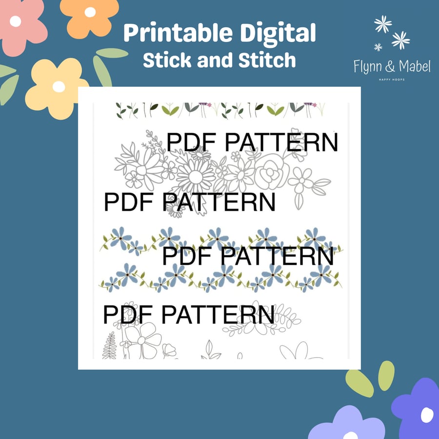 Stick and Stitch Digital Printable PDF Pattern