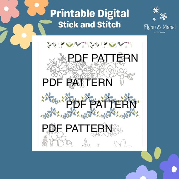 Stick and Stitch Digital Printable PDF Pattern