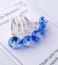 Lampwork Stitch Markers - Stained Glass Blues - Image 1