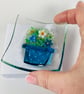 Fused glass flower pot trinket dish  - Image 2