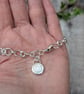 Sterling Silver Chain Link Bracelet with Sunflower Charm - JBJ5022 - Image 2