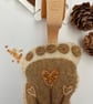 Hanging new baby footprint 3 hearts beaded embroidered nursery decoration gift - Image 4