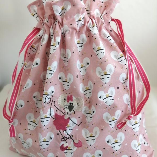 CROWN MOUSE DRAWSTRING BAG