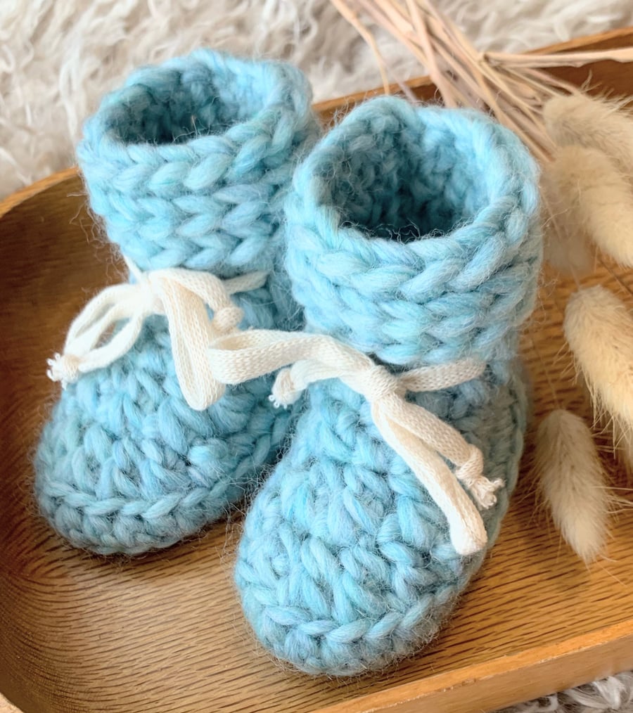 Tootsie Booties Chunky Wool Aquamarine
