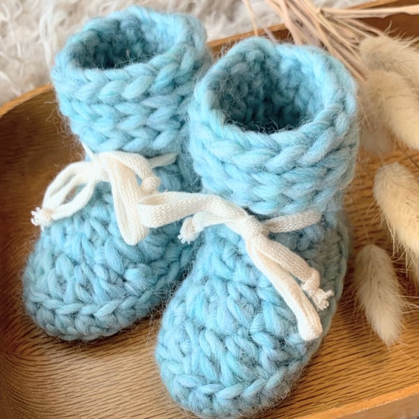Tootsie Booties Chunky Wool Aquamarine