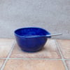 Batter mixing or pouring bowl hand thrown stoneware with a whisk ceramic pottery