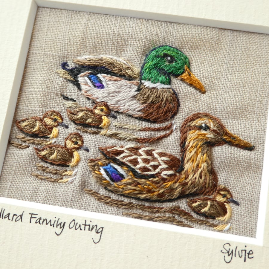 Mallard Family Outing - textile picture