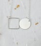 Perfectly imperfect recycled sterling silver wire & disk necklace  - Image 2