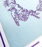 Thank you card, lilac, purple, tropic floral. Large appreciation, grateful card - Image 4