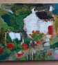 Cottage painting with semi abstract poppys - Image 1