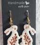 Handmade Polymer Clay Rabbit Earrings. 316 Surgical Stainless Steel