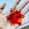 Large fused glass hanging star 