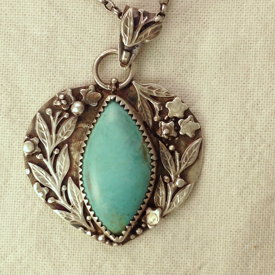 Floral heart with Turquoise 