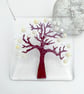 Fused Glass White Blossom Tree Hanging - Handmade Glass Suncatcher - Image 1