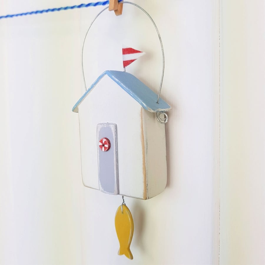 Hanging Wooden Beach Hut and Fish