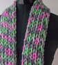 Infinity Scarf, Knitted, Hand Dyed, Handspun, Bluefaced Leicester Wool, Green - Image 5