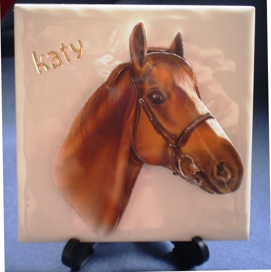 personalised decoupage tile