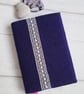 A6 'Harris Tweed®' Reusable Notebook Cover - Deep Purple with Vintage ...