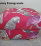 Armchair & Footstool Aviary Garden Pomegranate Fabric Chair Pouffe Birds Jungle - Image 4