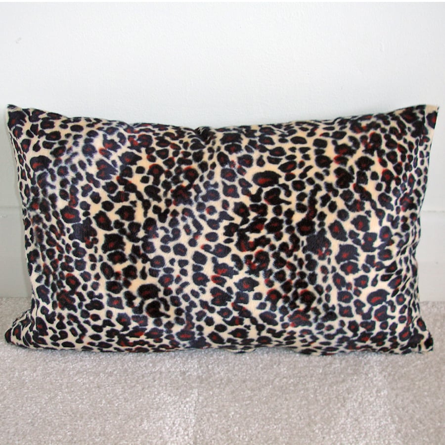 Leopard Print Tempur Travel Pillow Cover 16"x10" Soft Cuddlesoft Minky Fur SMALL