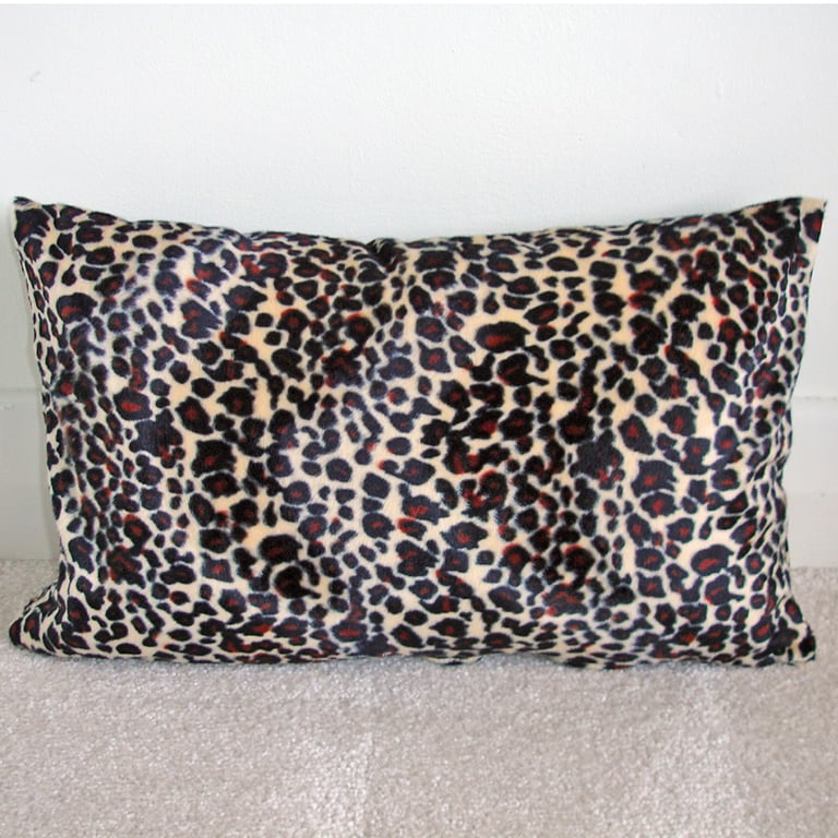 Leopard Print Tempur Travel Pillow Cover 16"x10" Soft Cuddlesoft Minky Fur SMALL