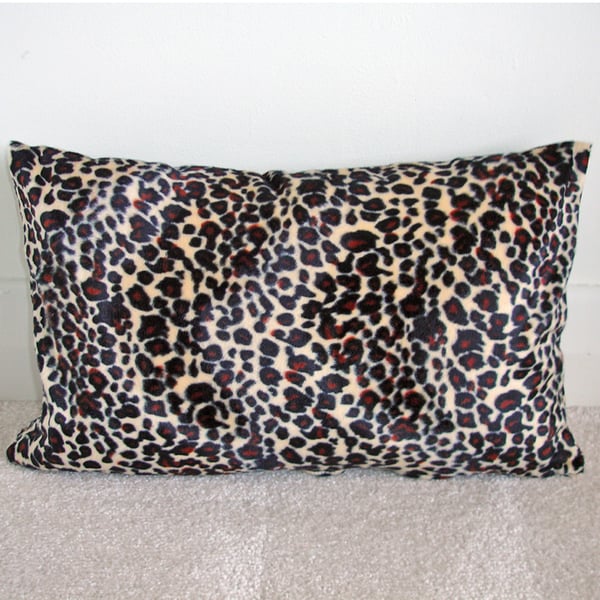 Leopard Print Tempur Travel Pillow Cover 16"x10" Soft Cuddlesoft Minky Fur SMALL