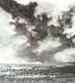 Passing storm mixed media black and white  coastal beach scene