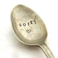Sorry, handstamped vintage coffeespoon with heart