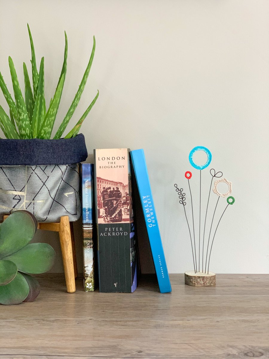 Letterbox Gift Wire Crochet Flowers - Turquoise