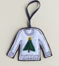White Felt Christmas Jumper Tree Decoration - Image 2