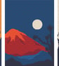 033 - Cross stitch Japanese landscapes Sunset over mountains, three in one  - Image 2