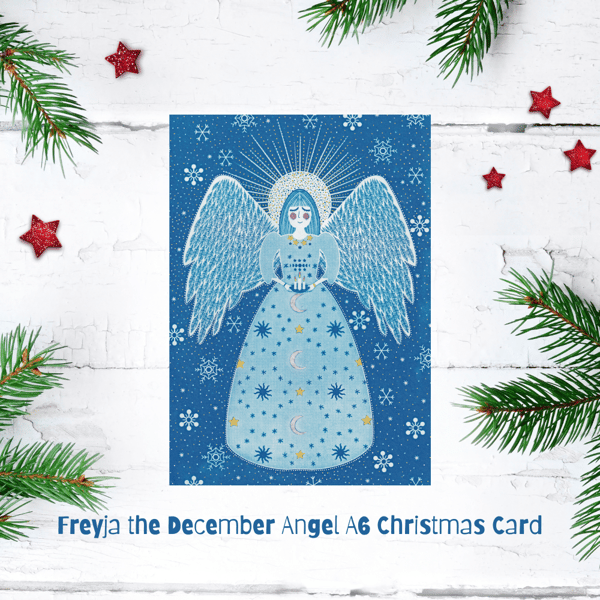 Angel Christmas Cards Pack of Four (4) Cards - December Angel 