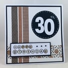 Square washi tape 30th birthday card