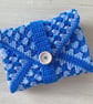 Granny Square Book Sleeve - Book Wrap -  Blue Crocheted Book Sleeve - Image 3