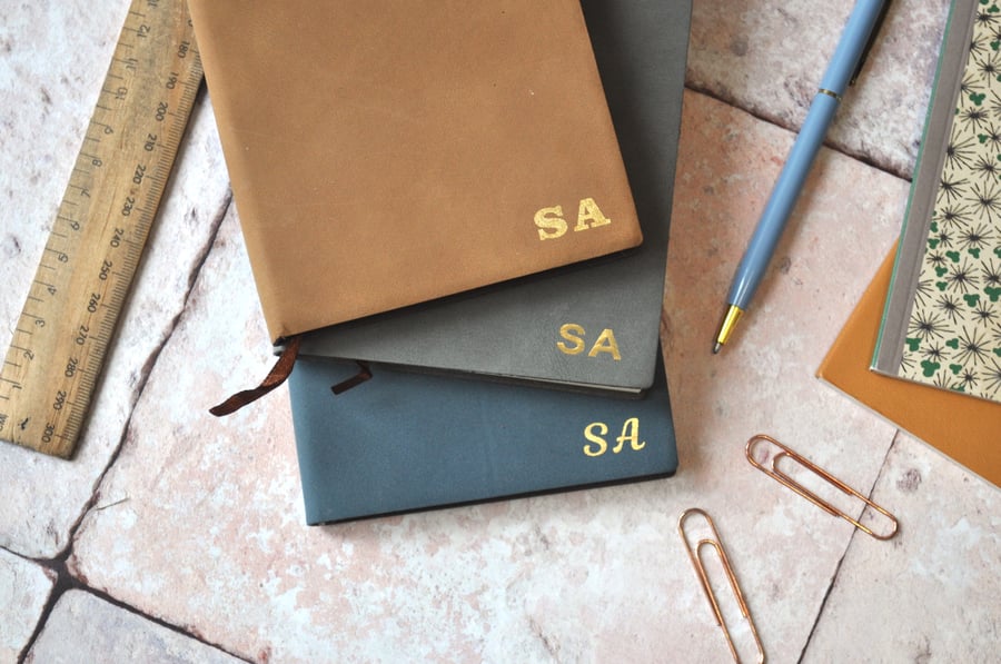 Personalised Initial Leather Notebook