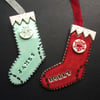 Personalised ceramic Christmas stocking decorations