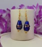 Blue and Gold Teardrop Earrings - Image 5