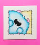 Mini Original Watercolour - Happy Fuzzy Chep Monster - Image 1